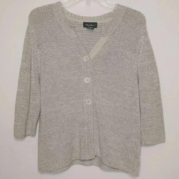 Eddie Bauer Sweaters - Eddie Bauer Linen Blend Cardigan, Size L